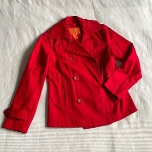JOE Fresh Red Cotton Pea Coat Size Small